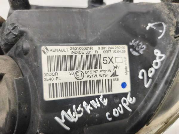 PHARE DROIT RENAULT MEGANE COUPE 2009-2012  - Vue 4